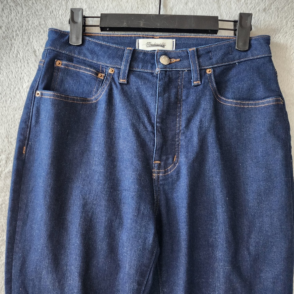 Madewell Jeans Womens Size 27 Petite Flare Curvy Stretch Dark Blue Wash 27P - Picture 3 of 14